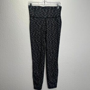 Gap‎ GapFit gFast Leggings Womens Small Black White Space Dye Workout Athletic